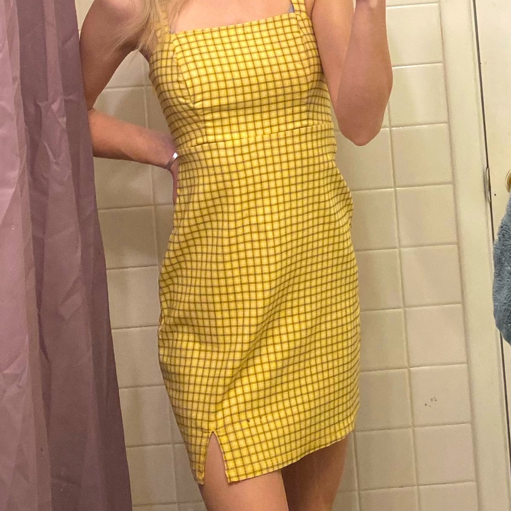 Hollister Yellow plaid dress size xs